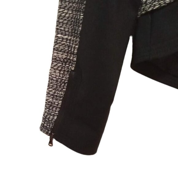 Kenneth Cole Black & White Tweed Ponte Crop Blazer Sz M - Picture 5 of 9